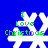 White snowflake-shaped icon with green text "I Love Christmas" on solid blue background, four identical instances