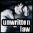 Animated contact sheet of a cartoon character's paw with text "unwritten law" below, showing frame-by-frame animation changes in the background color and paw position.