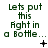 Green pixelated text reads "Lets put this fight in a Bottle..." with animated symbols changing below the text across three of observations