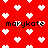 Red background with white pixelated hearts and repeated black text reading 'marykate' in a pattern