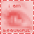 Pixelated red-and-white static icon with text elements and a central abstract shape, framed by alternating red and white border squares.