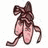 Pixelated icon of a ballet dancer in pink shoes and brown tutu with text "I Love Dance!" and two black hearts.