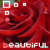 nine identical red rose images with a of white text reading 'beautiful' below each, featuring small square and dot elements in the top-left corner