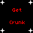 Black background with white star shapes and red text reading 'Get' and 'Crunk' in a pattern
