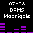 Black background displays white text and purple bar graphs in two identical horizontal sections with date, acronym, and name labels above each graph set.