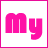 nine white squares with pink borders displays pixelated text reading "My Icon Is Faster Than Yours!" in bright pink letters