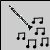 Pixelated black-and-white animation of a clarinet and scattered musical notes on gray background, with note positions shifting across frames.