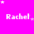 identical 'Rachel' text icons on a bright pink background with scattered white stars, some showing slight pixel variations in star placement