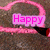 Pink heart-shaped outline with text elements reading 'Happy', 'Valentine's', and 'Day!' across four , each showing a different segment of the full phrase