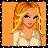 Pixel art of a blonde woman in a white blouse and black pinstripe pants holding a black Fendi bag, with text reading "I love Shopping" on an orange background.
