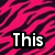 Pink and black zebra-stripe pattern with white text reading 'This Is My Rockin Site' on a gray rectangular overlay.