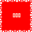 Red background with white and light pink pixelated border, four rectangular light pink shapes with dashed lines inside them positioned symmetrically around a central vertical of alternating white and light pink squares