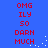 Blue background with red pixelated text reading "OMG ILY 50 DARN MUCH" repeated twice in vertical , white pixel dots scattered across the image