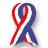 Static 48x48 pixel icon featuring a red and blue ribbon symbol with white accents on a transparent background.
