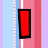 Red exclamation mark, heart symbol, and 'you!' text on striped background with gray rectangle.
