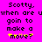 Pixelated text on bright pink background with yellow starburst accents around 'move?' in black block letters.