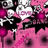 Pixelated pink and black floral design with white accents on left; bright magenta background on right displays text "ILY! 12/26/07- who knows" in blocky font.