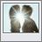 Animated sequence of a pixelated figure with glowing eyes and hands raised, displaying changing text below the image.