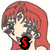 Pixelated anime-style character with red hair and closed eyes, showing sequential mouth expressions with text overlays.