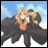 Pixelated anime-style character with long blonde hair and dark clothing against a blue sky background, next to text reading "Anime IM" and "com" on black.
