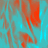 Animated abstract pattern with shifting cyan and orange hues, featuring blurred organic shapes and a solid gray rectangular overlay in the lower right.
