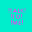 six identical pixelated text blocks on a cyan background, each displaying '!TALK! !TO! !ME!' in pink with green rectangular overlays shifting position across frames