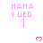 Pixelated pink text and smiley face with pink hearts on white background, showing animation of heart positions changing across frames.