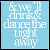 Static pixel art icon with white text on light blue background reading "& we'll dance the night away" in a stylized font.