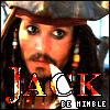 Four- shows a character with long dark hair, mustache, and earrings holding a white object near his mouth; text below reads 'JACK' in large red letters