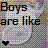 Pixelated image with four toilet bowl icons arranged in a , each containing text and black heart symbols