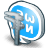Pixelated circular icon with blue and gray tones featuring a stylized 'L' and 'H' on the right side, partially obscured by a metallic structure on the left.