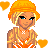 Pixel art buddy icon featuring a blonde woman in orange attire with hearts and text reading "If loves not there so a game, then why are many players?" on white background.