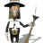 Animated character in colonial attire holding a candlestick, with sequential changes to facial expression and head position.