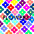 A static pixel art composition of colorful flower icons with a central text overlay reading 'FLOWER' in blocky letters, set against a white background.