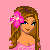 Pixel art contact sheet showing multiple frames of a cartoon character with pink clothing and text reading "YOU GOTTA LOVE THIS" on a solid pink background.