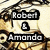 Animated icon with text overlays on a textured background showing names, date, and 'I love you' in sequence.