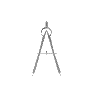 A compass tool icon rotates clockwise through four distinct poses against a light gray background.