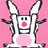 Pixelated cartoon bunny with raised arms on pink background, paired with text reading 'make the stupid people SHUT UP!!' in red pixel font.