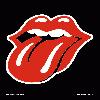 Static pixel art of red lips and tongue on black background with white outline.