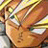 A 48x48 pixel animated contact sheet showing two frames of a Dragon Ball Z character with yellow hair and green eyes, alongside black background text reading "Anime IM" and "cOm" in white pixelated font.