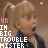 animated frames showing a girl with blonde pigtails and blue top, her mouth open in surprise, with text overlays changing