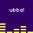 Purple background with four instances of 'ubba!' text and yellow bar graphs in pixelated style.