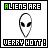 Pixelated alien head icon with green text 'ALIENS ARE' above and 'VERRY HOTT!' below on white background.