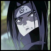 Anime character with dark hair and a spiral forehead symbol, shown in with shifting expressions and background lightning effects