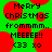 Green background with red circular shapes and black pixelated text reading 'Merry Christmas frommmm. MEEEEEE!! (33 xo' in a repeated pattern.