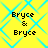 Yellow background with light blue diamond pattern and black text reading "Bryce & Bryce" in four identical quadrants