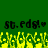 Green background with black text 'st.edgl.' and a small symbol, below which yellow pixelated shapes resembling flames or grass move upward.
