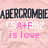 Pixelated image with pink background displaying text: 'NABERCRIME' in dark gray, 'CS A+F 92' in white and pink, and 'is love' in pink.