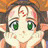 A 48x48 pixel buddy icon featuring a cartoon anime-style character with green eyes and red markings on her forehead, alongside text reading "Anime IM" and "COM" in white pixelated font against a black background.