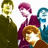 Pixelated image of three figures with text reading 'john george paul ringo <3' and 'all you need is LOVE' in pink pixel font on a light background.